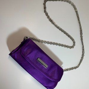 Younique purple satin purse/cosmetic bag